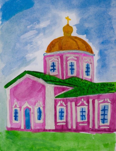 Рисунок Знаменского собора в Курске