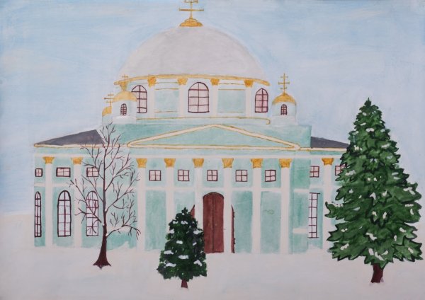 Нарисованный храм из города Курска
