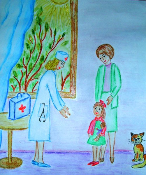 Детские рисунки про врачей