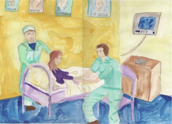Детские рисунки на тему врачи