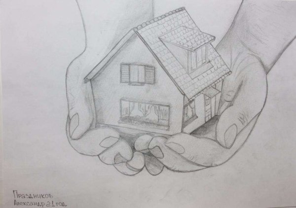 Рисунки домов легкие и красивые