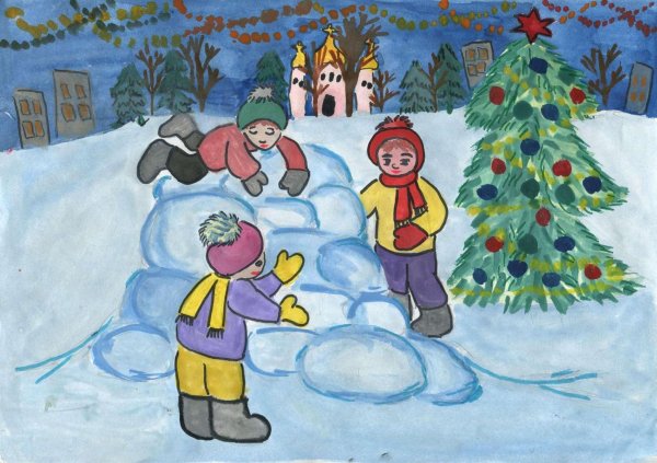 Зимние рисунки для детей