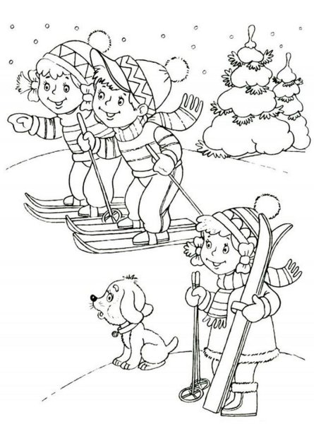 Зимняя раскраска