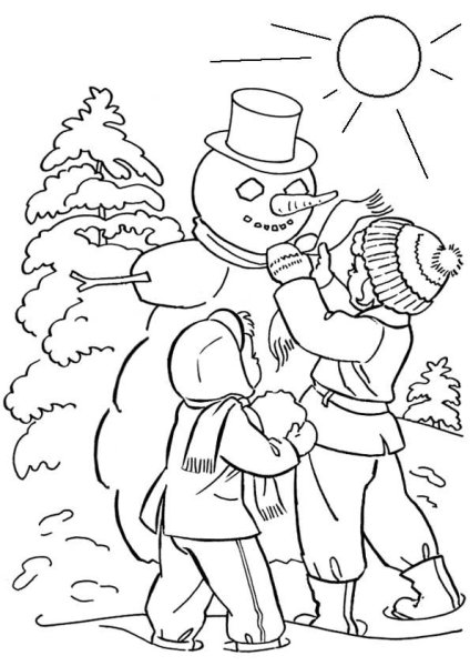 Раскраски на тему зима