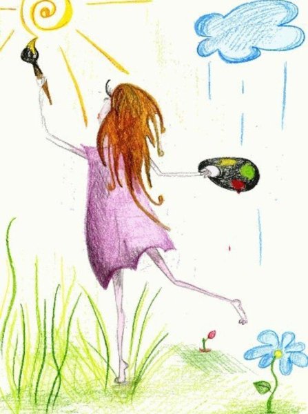 Рисунок карандашом счастье радость