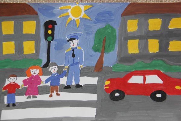 Детские рисунки на тему полицейский