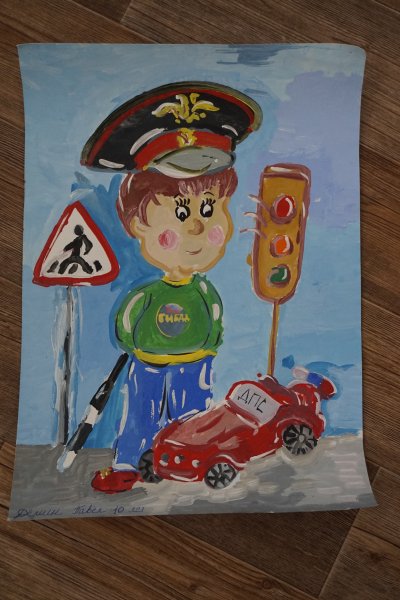 Рисование на тему дорожный патруль