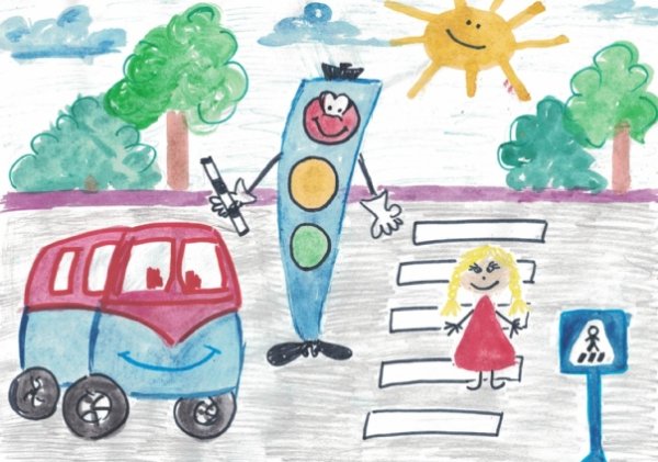 Детские рисунки ГИБДД