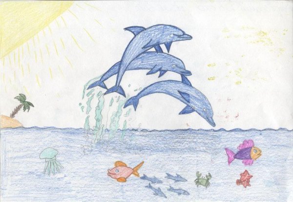 Детские рисунки на тему море