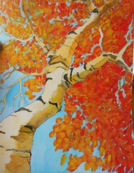 Рисование краски осени