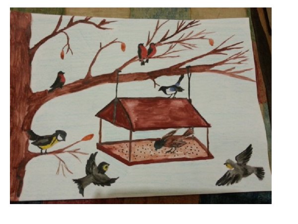 Рисование птицы на кормушке в подготовительной группе
