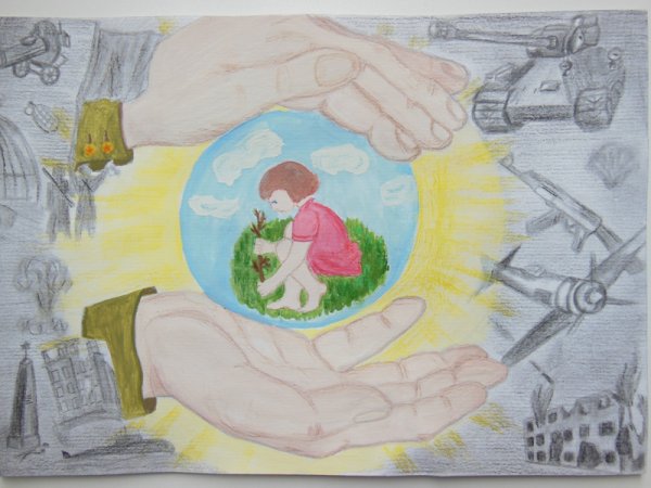 Детские рисунки на тему мир без войны