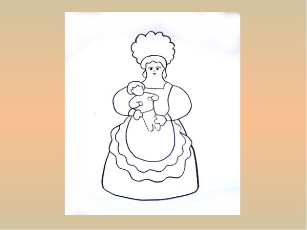 Силуэт дымковской барышни