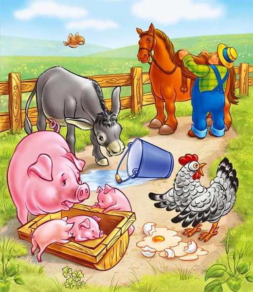 Животные на ферме для детей