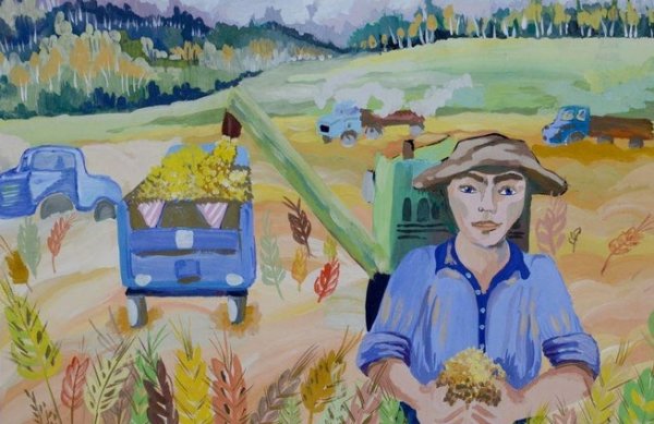 Детский рисунок на тему сельское хозяйство