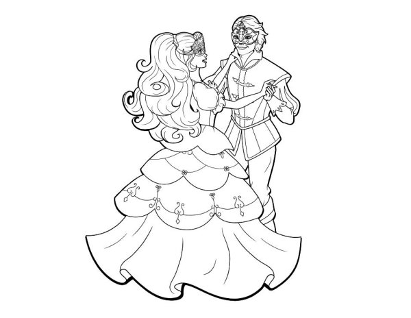 Бал маскарад раскраска