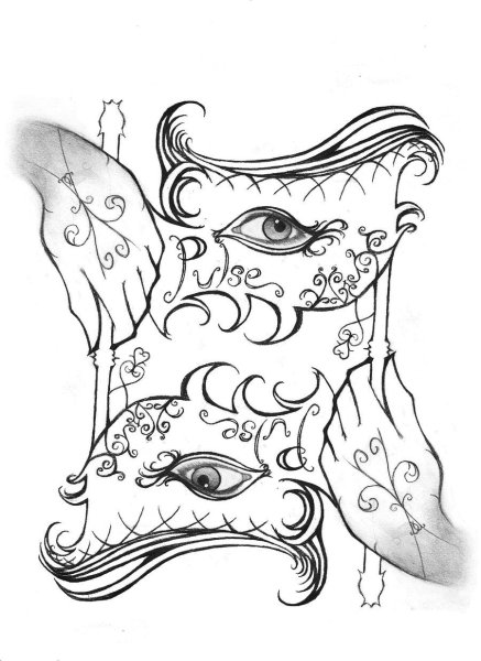 Бал маскарад карандашом