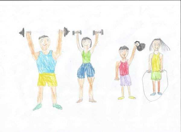 Спортивная семья рисунок