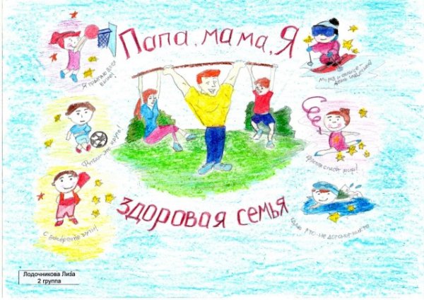 Рисунок на конкурс моя семья здоровая семья
