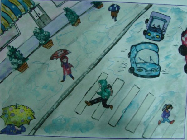 Конкурс рисунков,на зимней дороге