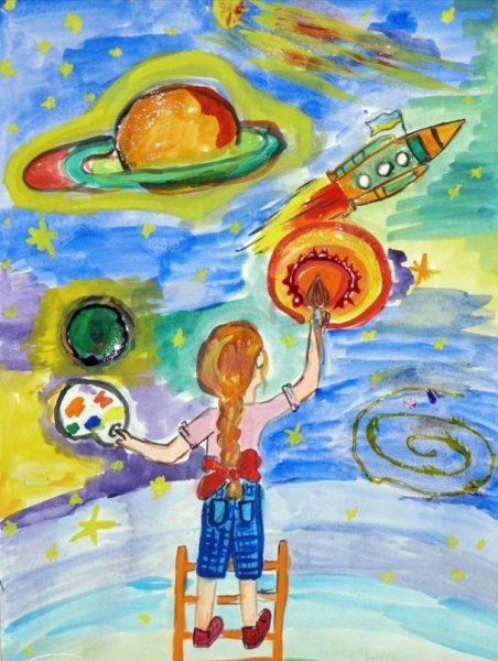 Космос рисунок для детей