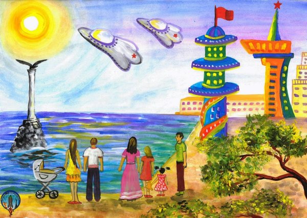 Город будущего рисунки детей