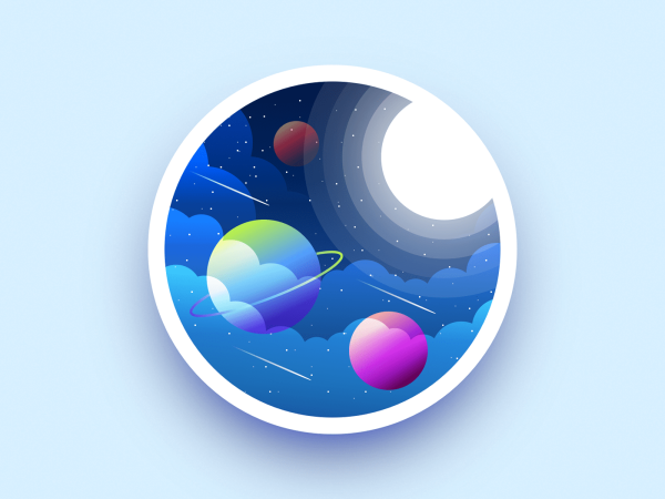 Логотип в космическом стиле