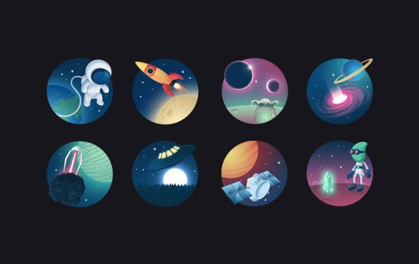 Логотип в космическом стиле