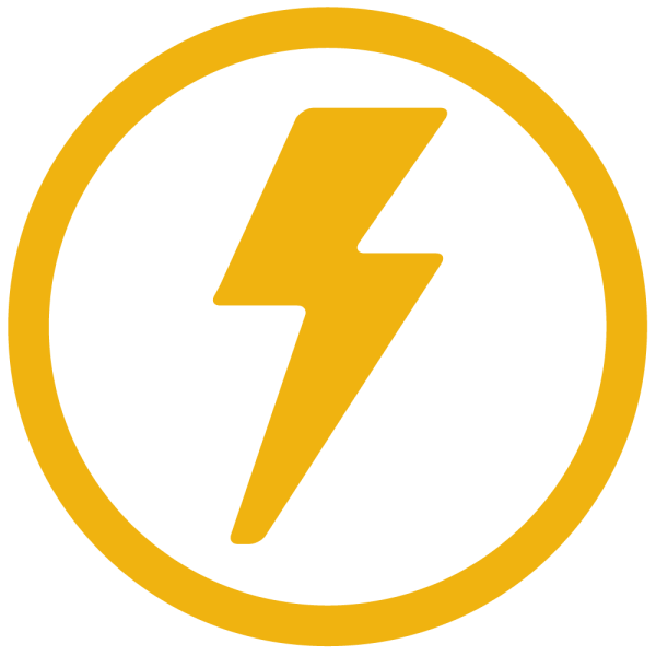 Значок молния в кружке