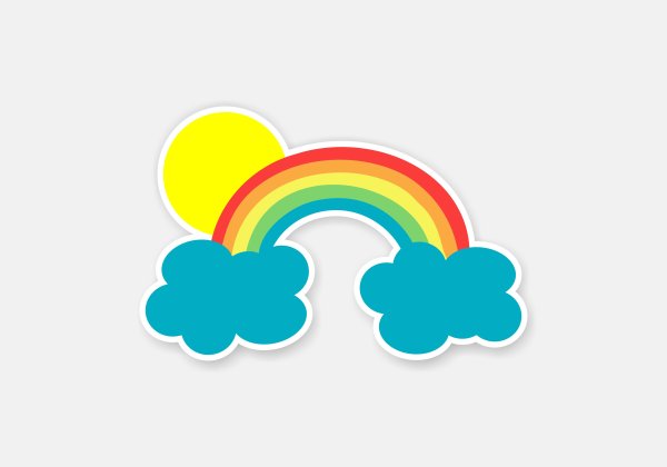 Красивый логотип с радугой