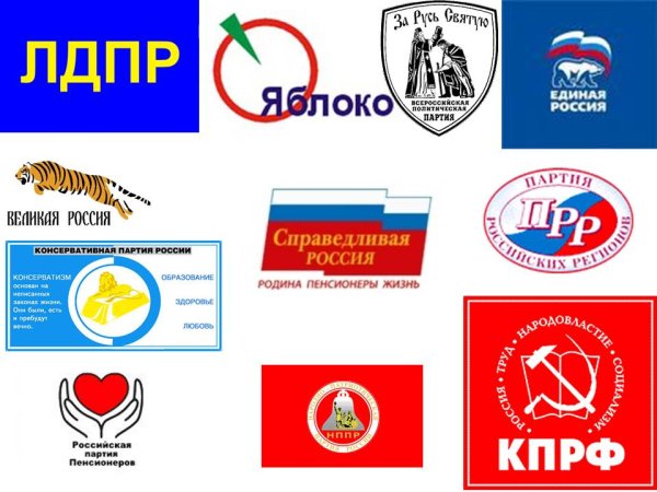 Эмблемы российских партий