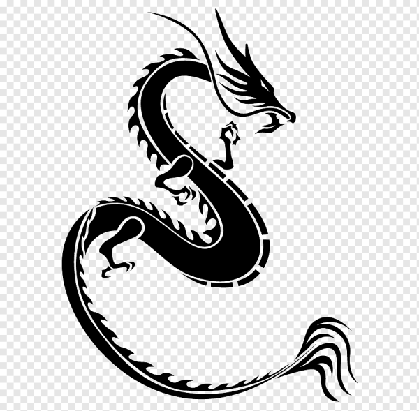 Китайский дракон силуэт