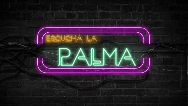 Логотип гора неоновая