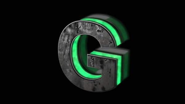 Буква g зеленая