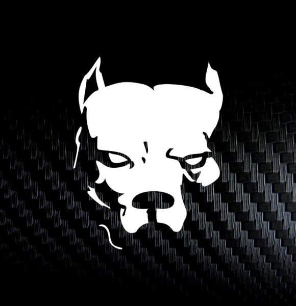 Трафарет питбуля на авто