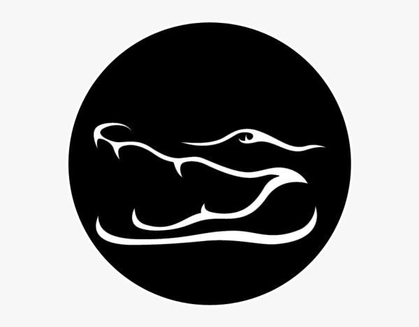 Логотип синий крокодил