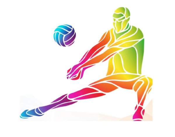 Цветные силуэты спортсменов