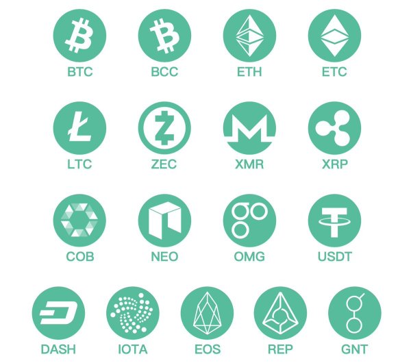 Значки криптовалют