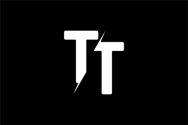 Буква т на черном фоне