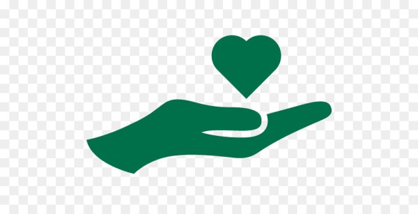 Сердце в руках логотип зеленый