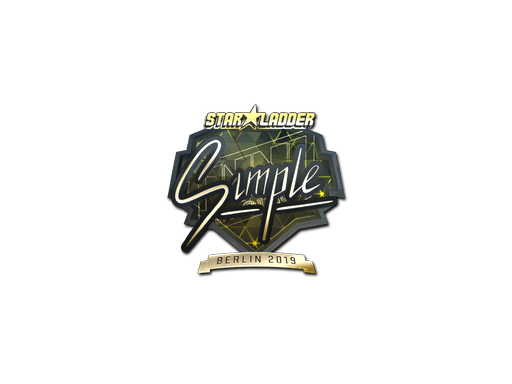 Золотая наклейка СИМПЛА