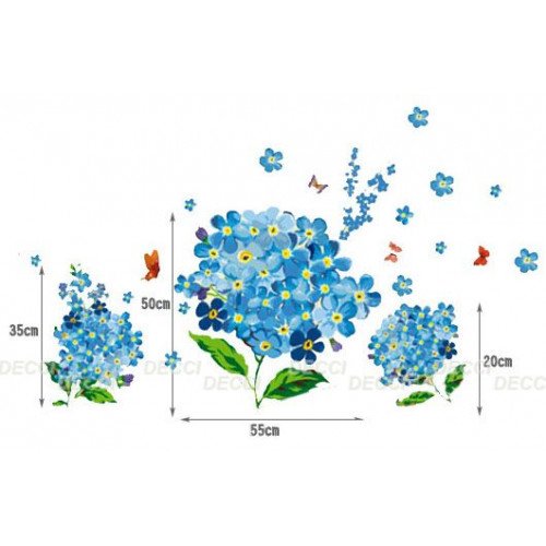 Интерьерные наклейки на стену голубые