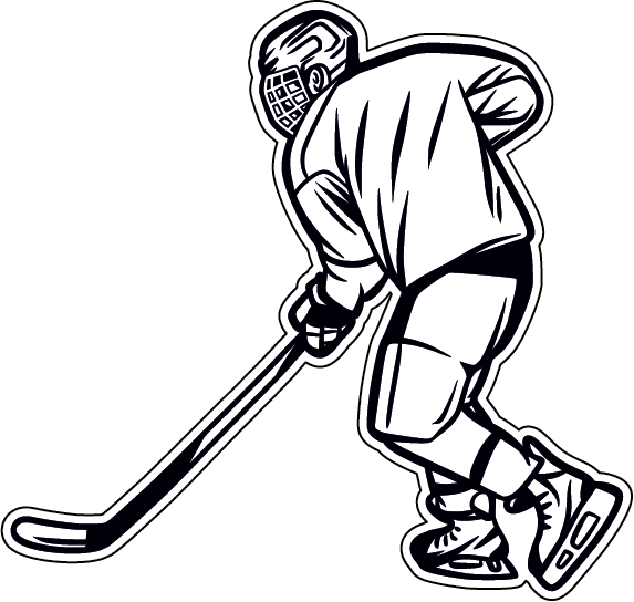 Наклейки хоккеист большие