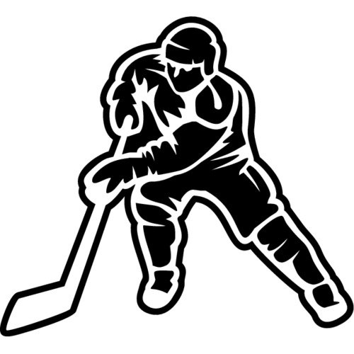Наклейка на стекло хоккеист