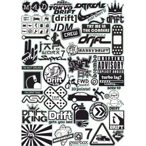 Стикеры наклейки черно белые