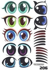 Глаза наклейки объемные