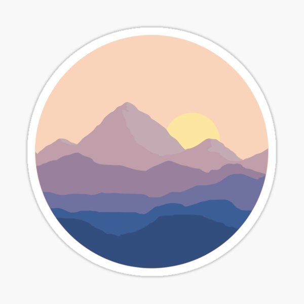 Стикеры горы чб