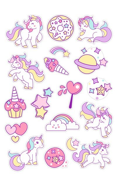 Стикеры с единорожками