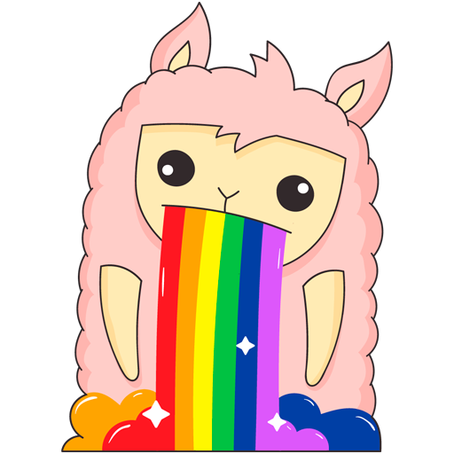 Стикеры лама Молли