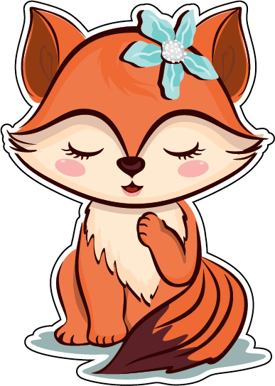 Лиса наклейка